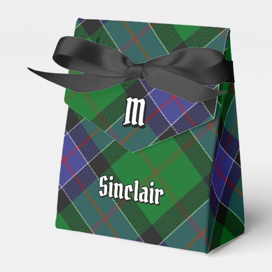 Clan Sinclair Crest over de jacht op Tartan Bedankdoosjes (Voorkant Zijde)