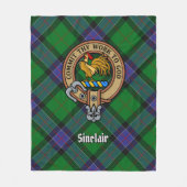 Clan Sinclair Crest over de jacht op Tartan Fleece Deken (Voorkant)