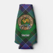Clan Sinclair Crest over de jacht op Tartan Flesjeskoeler (Voorkant)