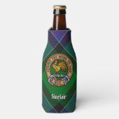Clan Sinclair Crest over de jacht op Tartan Flesjeskoeler (Fles Voorkant)