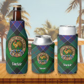 Clan Sinclair Crest over de jacht op Tartan Flesjeskoeler