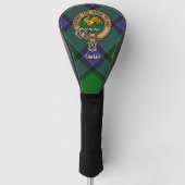 Clan Sinclair Crest over de jacht op Tartan Golfheadcover (Voorkant)