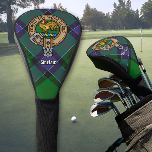 Clan Sinclair Crest over de jacht op Tartan Golfheadcover