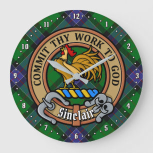 Clan Sinclair Crest over de jacht op Tartan Grote Klok