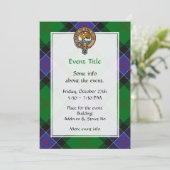 Clan Sinclair Crest over de jacht op Tartan Kaart (Staand voorkant)