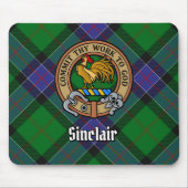 Clan Sinclair Crest over de jacht op Tartan Muismat (Voorkant)