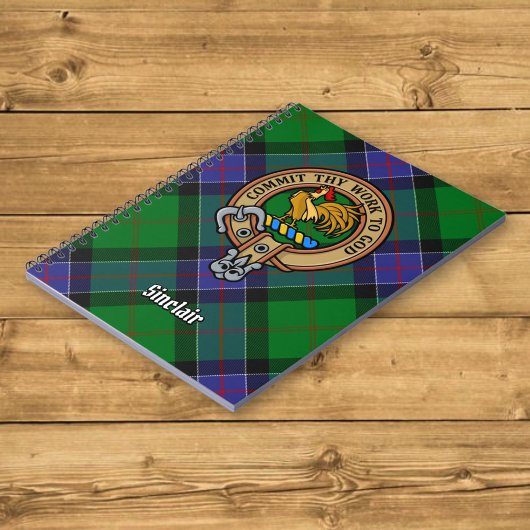 Clan Sinclair Crest over de jacht op Tartan Notitieboek