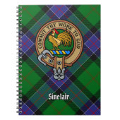 Clan Sinclair Crest over de jacht op Tartan Notitieboek (Voorkant)