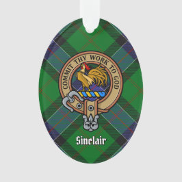 Clan Sinclair Crest over de jacht op Tartan Ornament