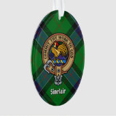 Clan Sinclair Crest over de jacht op Tartan Ornament (voorkant)