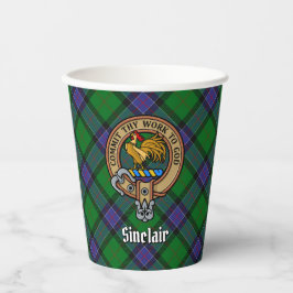 Clan Sinclair Crest over de jacht op Tartan Papieren Bekers