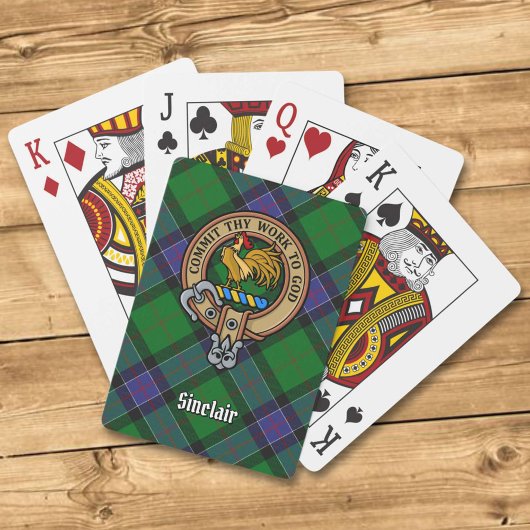 Clan Sinclair Crest over de jacht op Tartan Pokerkaarten