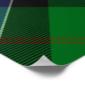 Clan Sinclair Crest over de jacht op Tartan Poster (Hoek)