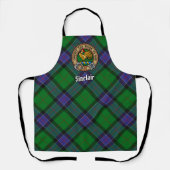 Clan Sinclair Crest over de jacht op Tartan Schort (Voorkant)