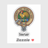 Clan Sinclair Crest over de jacht op Tartan Sticker (Vel)