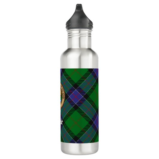 Clan Sinclair Crest over de jacht op Tartan Waterfles (Rechts)