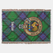 Clan Sinclair Crest over Jagend Tartaar Deken (Voorkant)