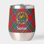 Clan Sinclair Crest over Rode Tartan (Voorkant)