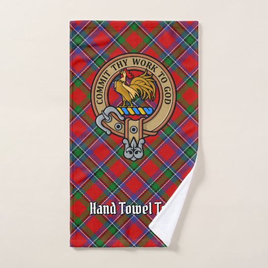 Clan Sinclair Crest over Rode Tartan Bad Handdoek (Handdoek)