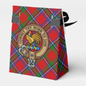 Clan Sinclair Crest over Rode Tartan Bedankdoosjes (Achterkant)
