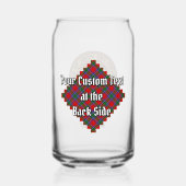 Clan Sinclair Crest over Rode Tartan Blikvorm Glas (Achterkant)