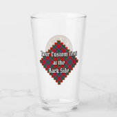 Clan Sinclair Crest over Rode Tartan Glas (Achterkant)