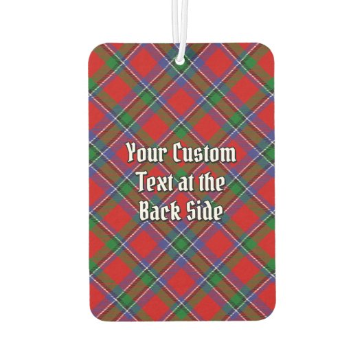 Clan Sinclair Crest over Rode Tartan Luchtverfrisser (Achterkant)