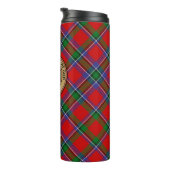 Clan Sinclair Crest over Rode Tartan Thermosbeker (Geroteerd rechts)