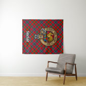 Clan Sinclair Crest over Rode Tartan Wandkleed (In Situ (horizontaal))