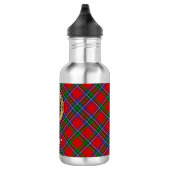 Clan Sinclair Crest over Rode Tartan Waterfles (Rechts)