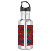 Clan Sinclair Crest over Rode Tartan Waterfles (Achterkant)