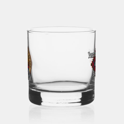 Clan Sinclair Crest over Rode Tartan Whisky Glas (Links)