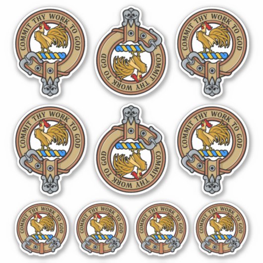 Clan Sinclair Crest Sticker Set (Voorkant)