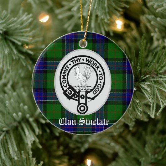 Clan Sinclair Crest & Tartan  Keramisch Ornament (Boom)