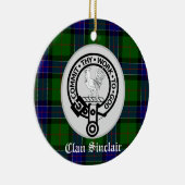 Clan Sinclair Crest & Tartan  Keramisch Ornament (Rechts)