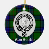 Clan Sinclair Crest & Tartan  Keramisch Ornament (Voorkant)