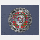 Clan Sinclair Crest & Tartan Knot Fleece Deken (Voorkant (Horizontaal))
