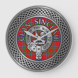Clan Sinclair Crest & Tartan Knot Grote Klok