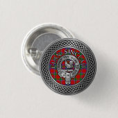 Clan Sinclair Crest & Tartan Knot Ronde Button 3,2 Cm (Voorkant /achterkant)