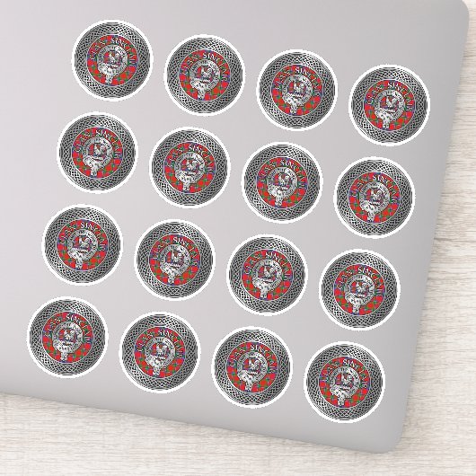 Clan Sinclair Crest & Tartan Knot Sticker (Detail)