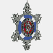 Clan Sinclair Crest & Tartan Knot Tin Sneeuwvlok Ornament (Links)