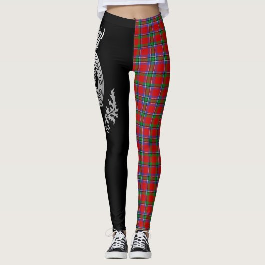Clan Sinclair Crest & Tartan Leggings (Voorkant)