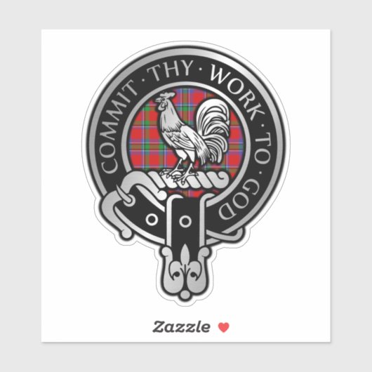 Clan Sinclair Crest & Tartan Sticker (Vel)