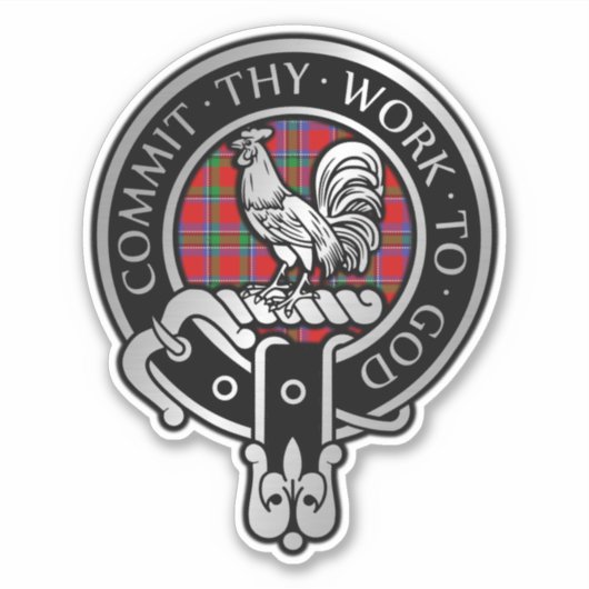 Clan Sinclair Crest & Tartan Sticker (Voorkant)
