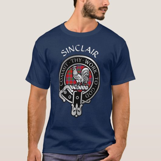 Clan Sinclair Crest & Tartan T-shirt (Voorkant)