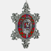 Clan Sinclair Crest & Tartan Tin Sneeuwvlok Ornament (Links)