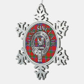 Clan Sinclair Crest & Tartan Tin Sneeuwvlok Ornament (Rechts)