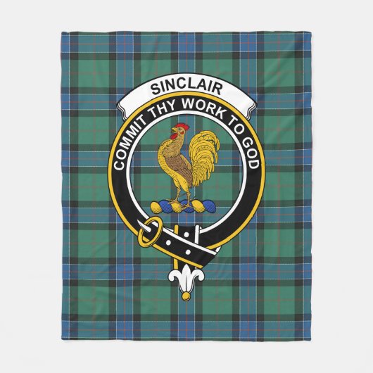 Clan Sinclair Hunting Ancient Tartan Pset Fleece Deken (Voorkant)