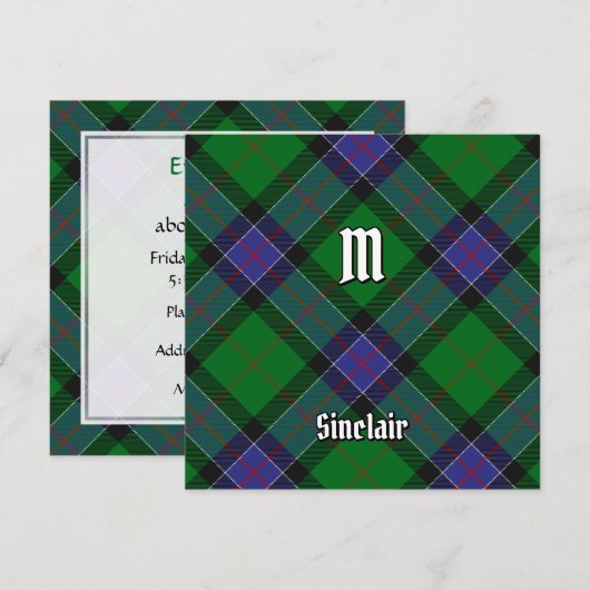 Clan Sinclair Hunting Tartan Kaart (Voorkant / Achterkant)