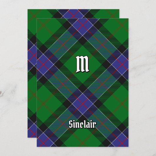 Clan Sinclair Hunting Tartan Kaart (Voorkant / Achterkant)